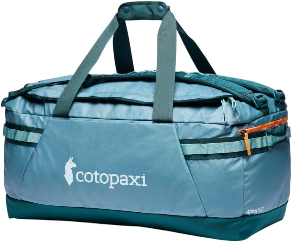 Cotopaxi Allpa Getaway 100 L Duffel, Blue Spruce and Abyss, One Size, Allpa Getaway 100 L Duffel