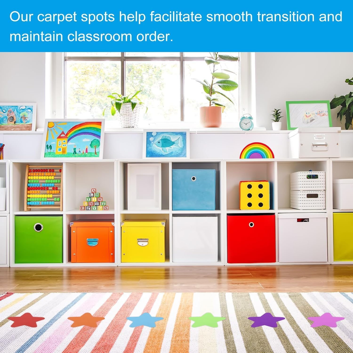 Stars Floor Spot Dots Carpet Spots Carpet Markers,48Pcs Sports Spot Mark Colorful Five-Pointed Star Sticker Color Floor Mark Floor Mark Gym Carpet Mark Sticker,Colorful Floor Spots Star Carpet Markers image number 1