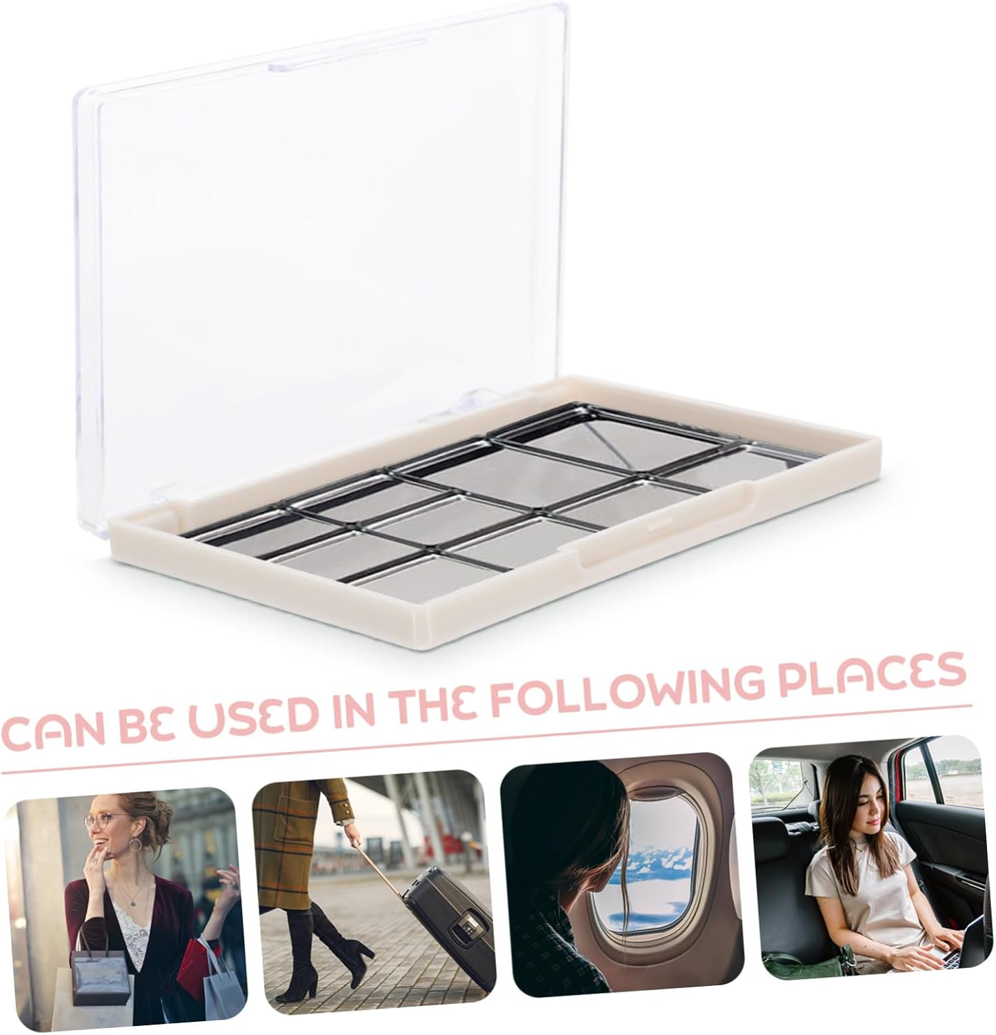 5Pcs Magnetic Empty Eyeshadow Pallets Set, Lid Magnetic Makeup Trays for Blush Highlight Contour Storage, Refillable Cosmetic Organizer for Professional and Travel Use