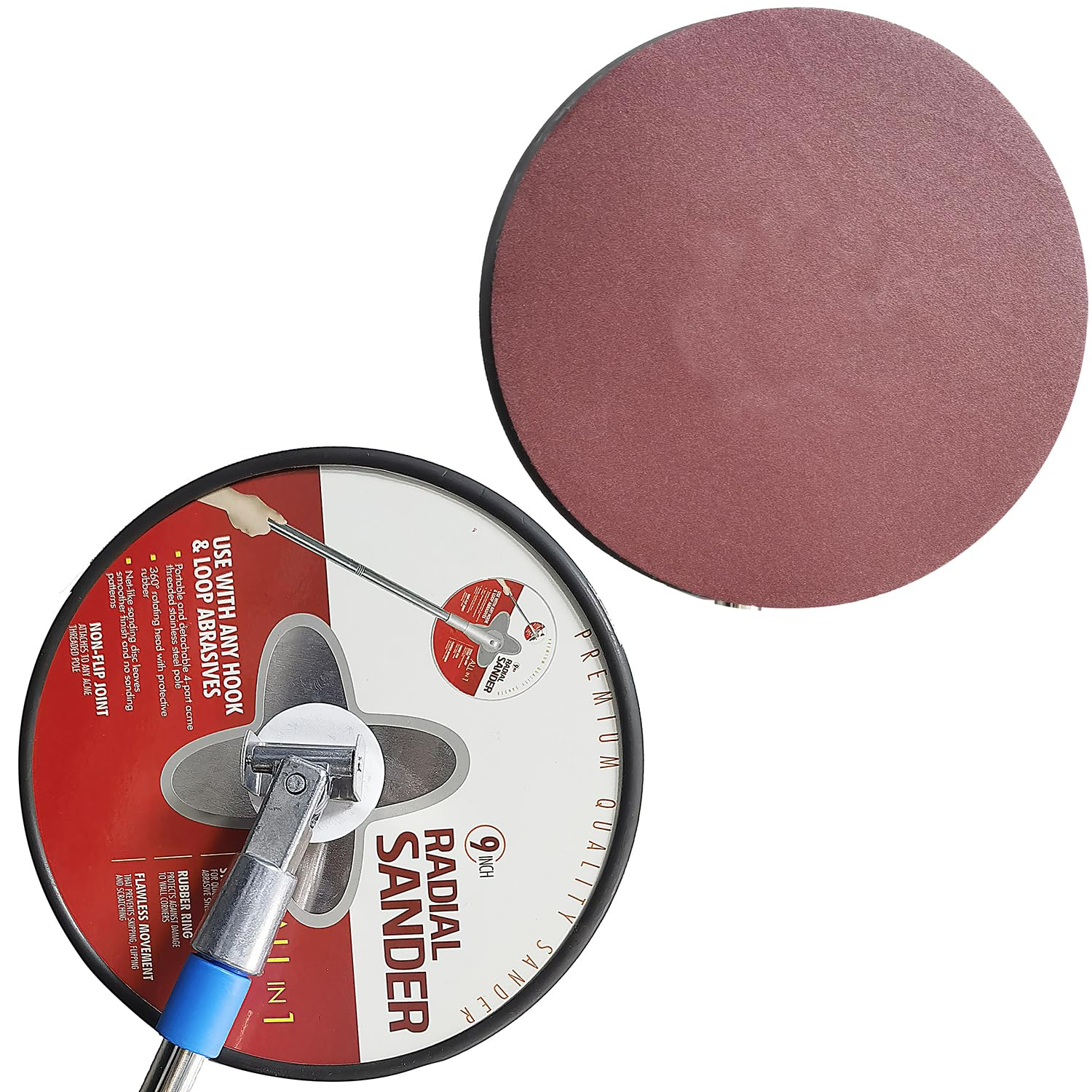 10 PCS 9 Inch 120 Grit Sanding Discs for Hand Radial Sander - 9" round Hook & Loop Sandpaper for Hand Sanding Tool, Aluminum Oxide Sander Disc for Hand Drywall Power Sander (120 Grits) image number 1