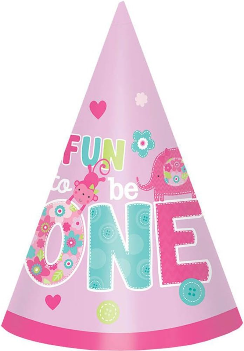 Amscan One Wild Girl Paper Cone Hat 8 Pieces image number 1