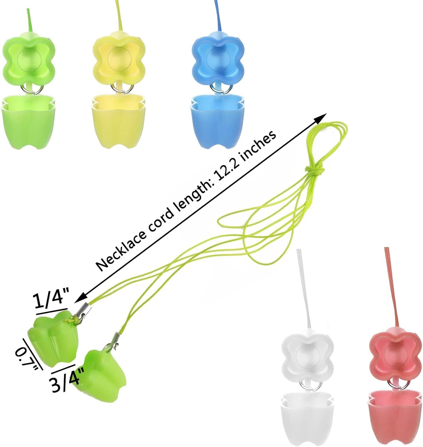 Supkeyer 30Pcs Lost Teeth Saver Necklace Organizer, Baby Milk Tooth Storage Box Tooth Necklace for Lost Teeth Organizer, Multicolor Teeth Storage Case Holders Portable Container image number 3