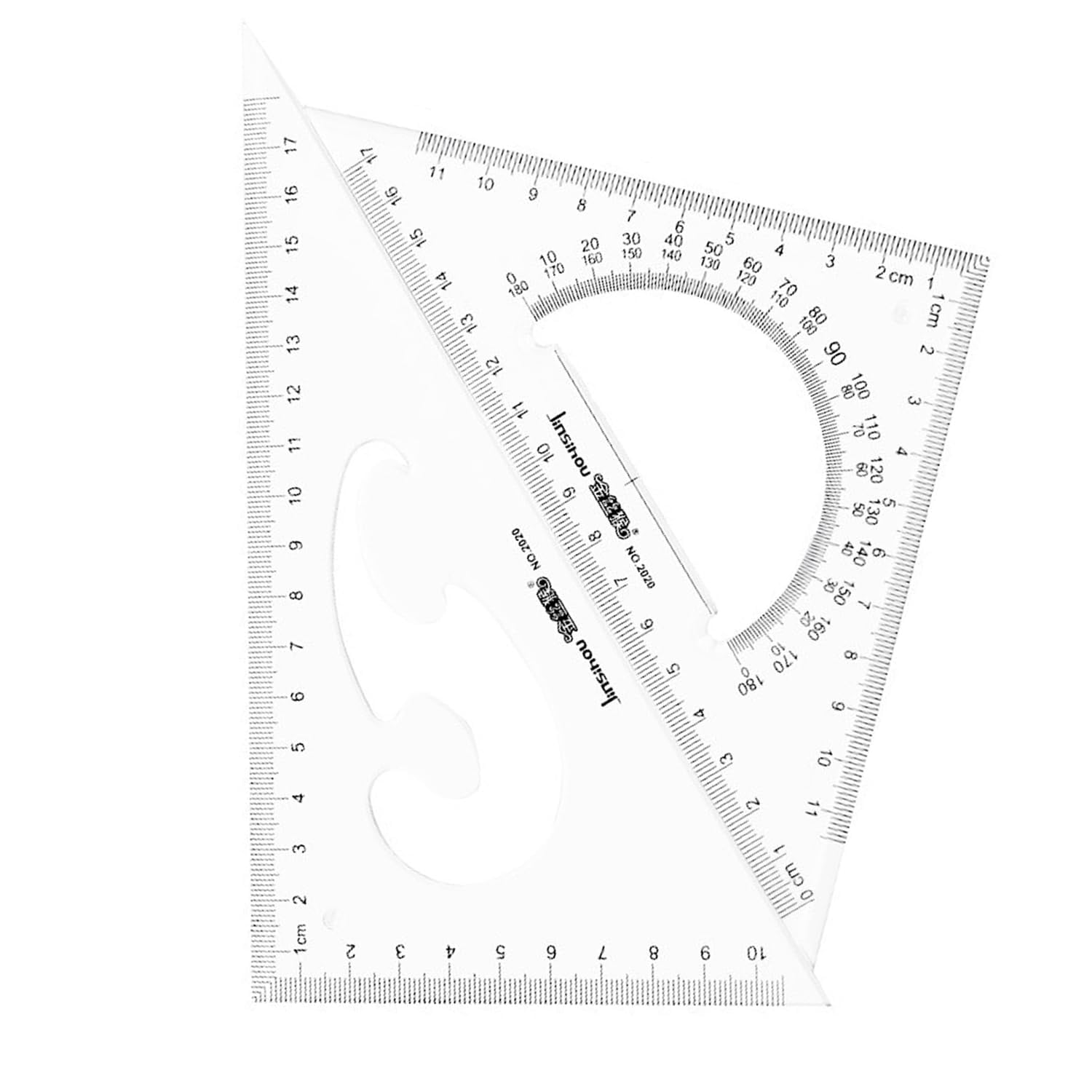 Triangular Ruler, 11.8 Inches (30 Cm), Drafting Set, Triangular Scale, Plastic, Drafting Supplies, Stationery, Office Use, for Exams, Ruler Set, Geometry, Drawing Tool