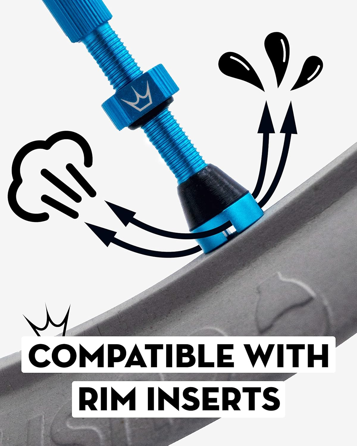 Peaty'S X Chris King MK2 Tubeless Valves Presta - Integrated Spoke Key & Valve Core Removal Caps, Mountain Bike, Road & Gravel Bicycle Tyre, Insert Compatible, 7075 Aluminium - 42Mm, Navy image number 6