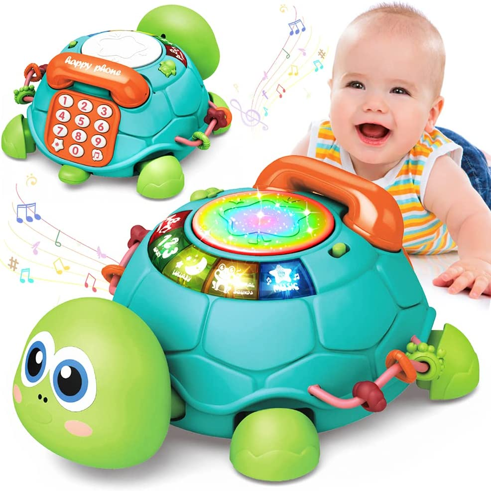 Baby Toys 6 to 12 Months, Musical Turtle Crawling Baby Toys for 12-18 Months, Early Learning Educational Toy with Light & Sound, Birthday Toy for Infant Toddler Boy Girl 7 8 9 10 11 Month 1-2 Year Old image number 5