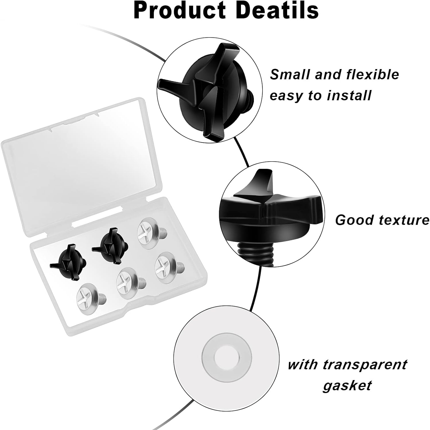 AIEX 7Pcs Motorcycle Helmet Screws, Motorcycle Helmet Visor Screws Helmet Visor Clips Motorcycle Helmet Accessories (Black, Silver) image number 1