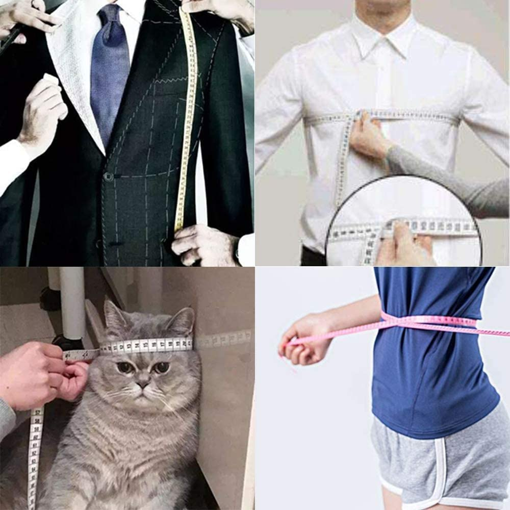 3 Pieces Retractable Measuring Tape, Betterjonny 1.5 Meter 60 Inch Medical Body Measurement Soft Tape Measure Tailor Sewing Craft Cloth Dieting Measuring Ruler image number 2