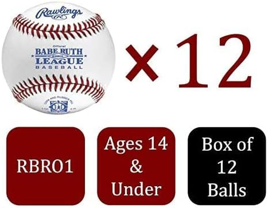 Rawlings | Babe Ruth League Baseballs | Competition Grade | RBRO1 | Youth/14U | Multiple Count Options image number 5