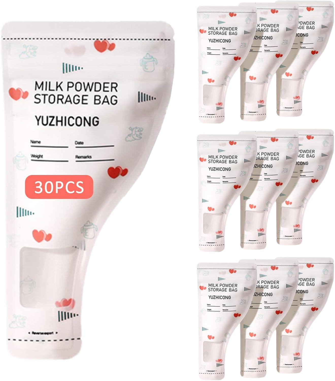 TOTCOZY Baby Formula Storage Bags, 30 Pack Portable Milk Powder Dispensers, Bpa-Free Baby Formula Disposable Bags, Idea for Travel or On-The-Go image number 1