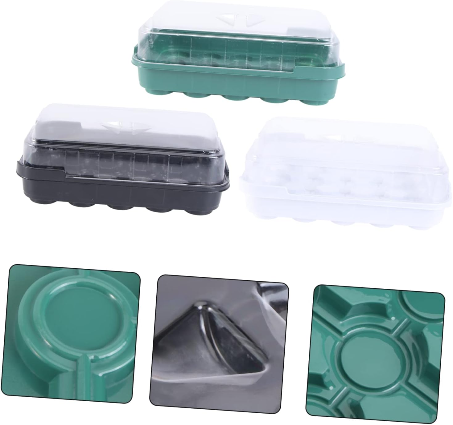MERRYHAPY 3 Sets Plastic Tray Plant Nursery Tray for Indoor Plant Sprout Propagating Box image number 2