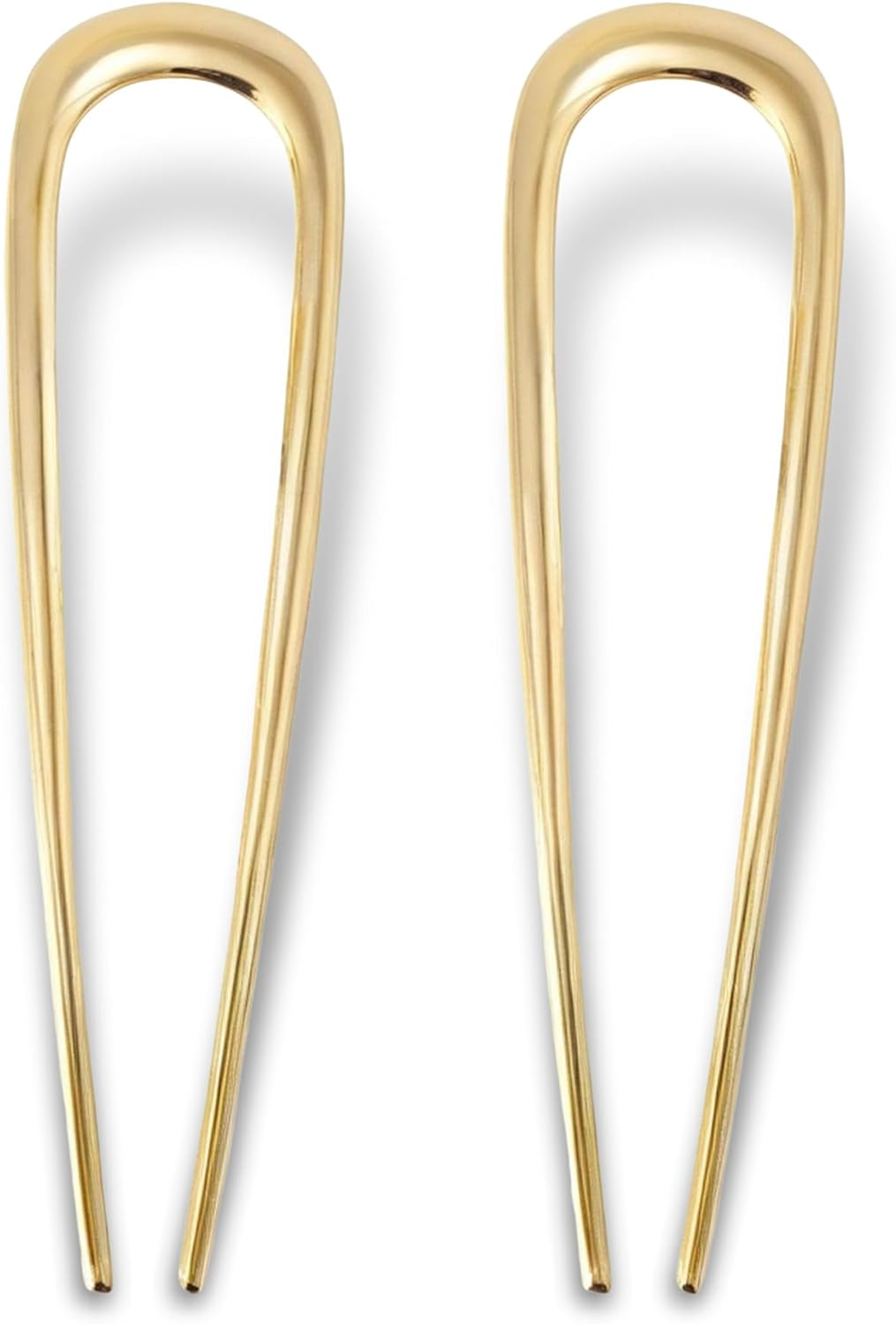 Pack of 2 Gold Metal French Hair Pins, French Hair Pins, Large French Pin Hairpin for Women and Girls