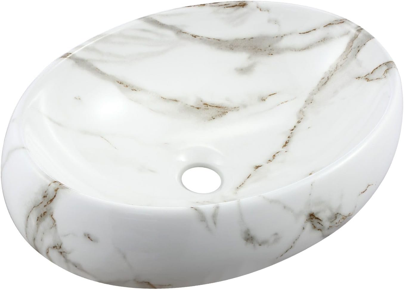 Ceramic Bathroom Sink Vessel Oval Vanity Hand Wash Basin Washing Bowl above Counter Toilet Bath Countertop White image number 5