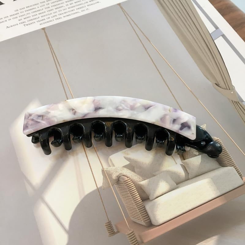 Qingoo Banana Hair Clip, Hair Accessory, Ponytail Holder, Headpiece for Women and Girls, 1 Piece (10.8 Cm X 3.2 Cm, Light Purple) - Cream image number 3