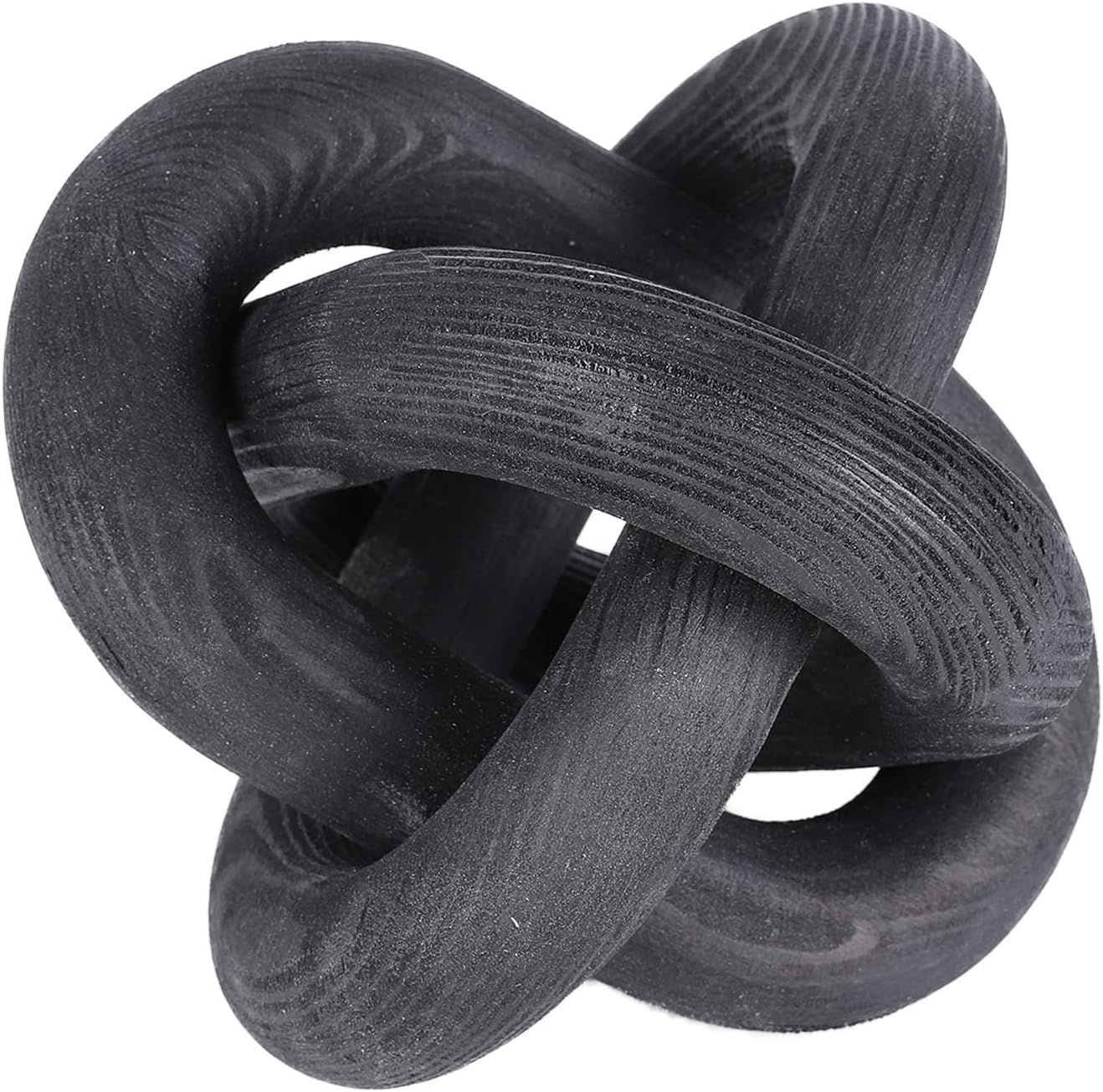 Jlong Wood Knot Decor, 3-Link Wood Chain Link Coffee Table Decor, Small Shelf Decor Accents, Hand Carved Modern Farmhouse Boho Wooden Knot Decorative Chain Wood Decor for Living Room Bedroom Office