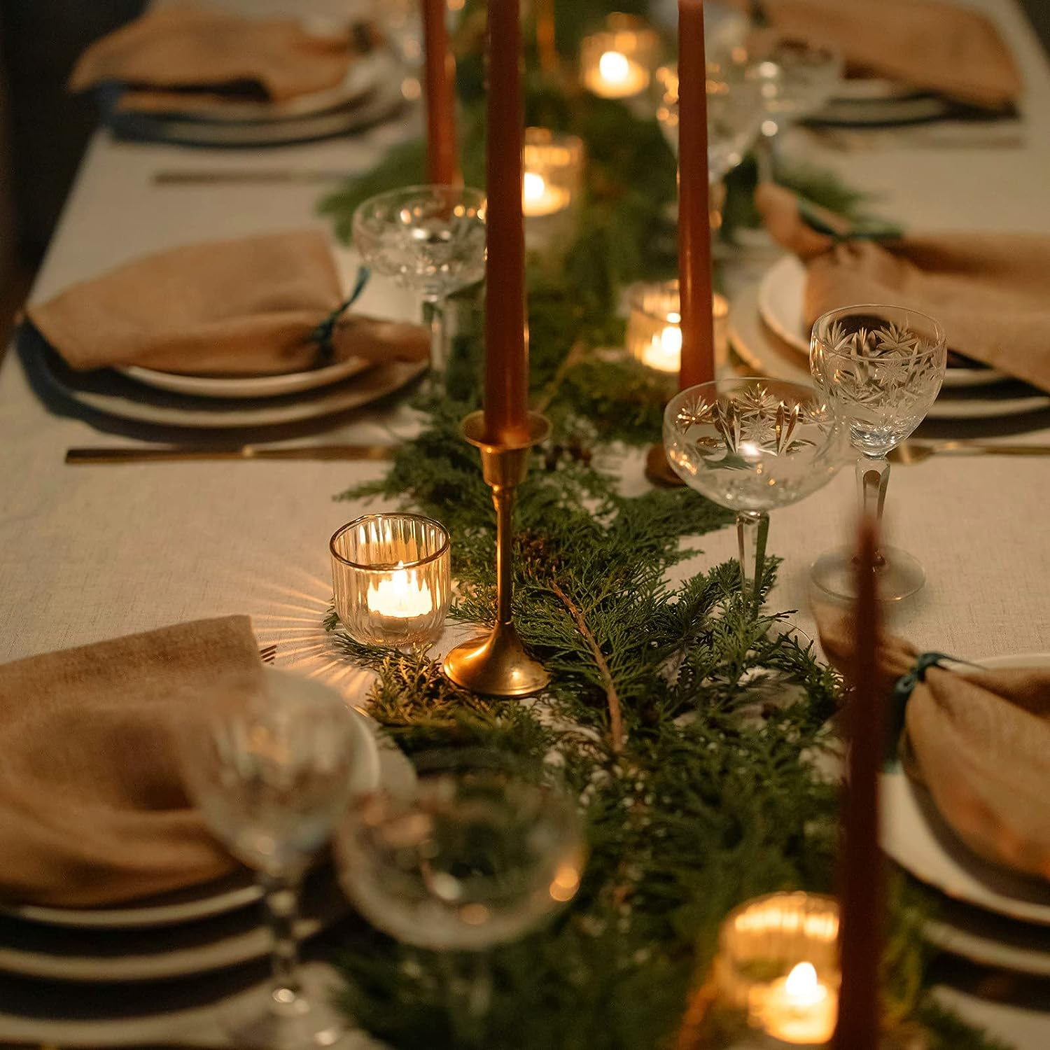 VOHO Tealight Candle Holder Set of 24, Glass Tea Lights Candle Holder for Birthday Decorations, Crystal Clear Candle Holders for Table Centerpiece(2 in X 1.4 In, Clear) - 12, Grey image number 7