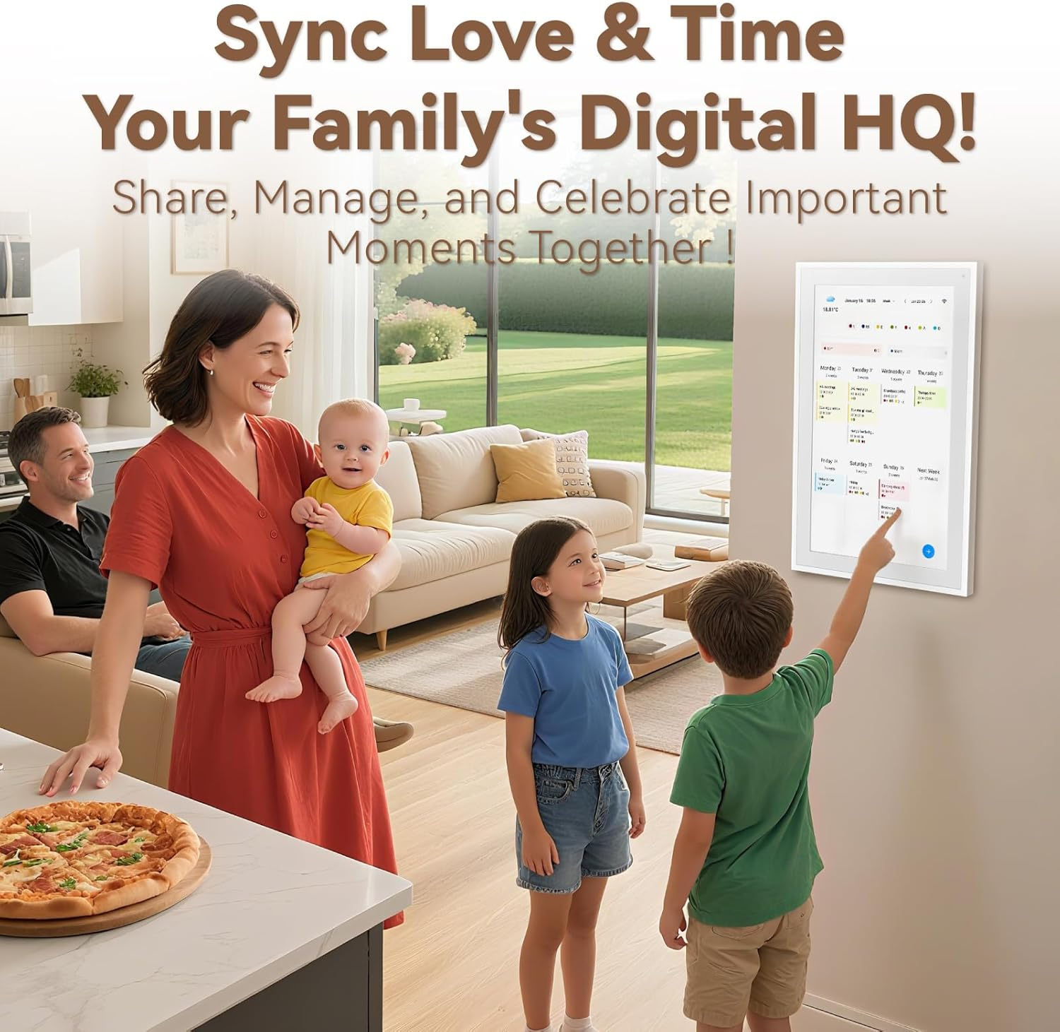 Digital Calendar 2026: 15-Inch Smart Family Schedule with AU Plug, Chore Chart Organiser & Meal Planner, Photo & Video Frame, Electronic Touchscreen Display & to Do List, Wall Mount & Desk Stand image number 6