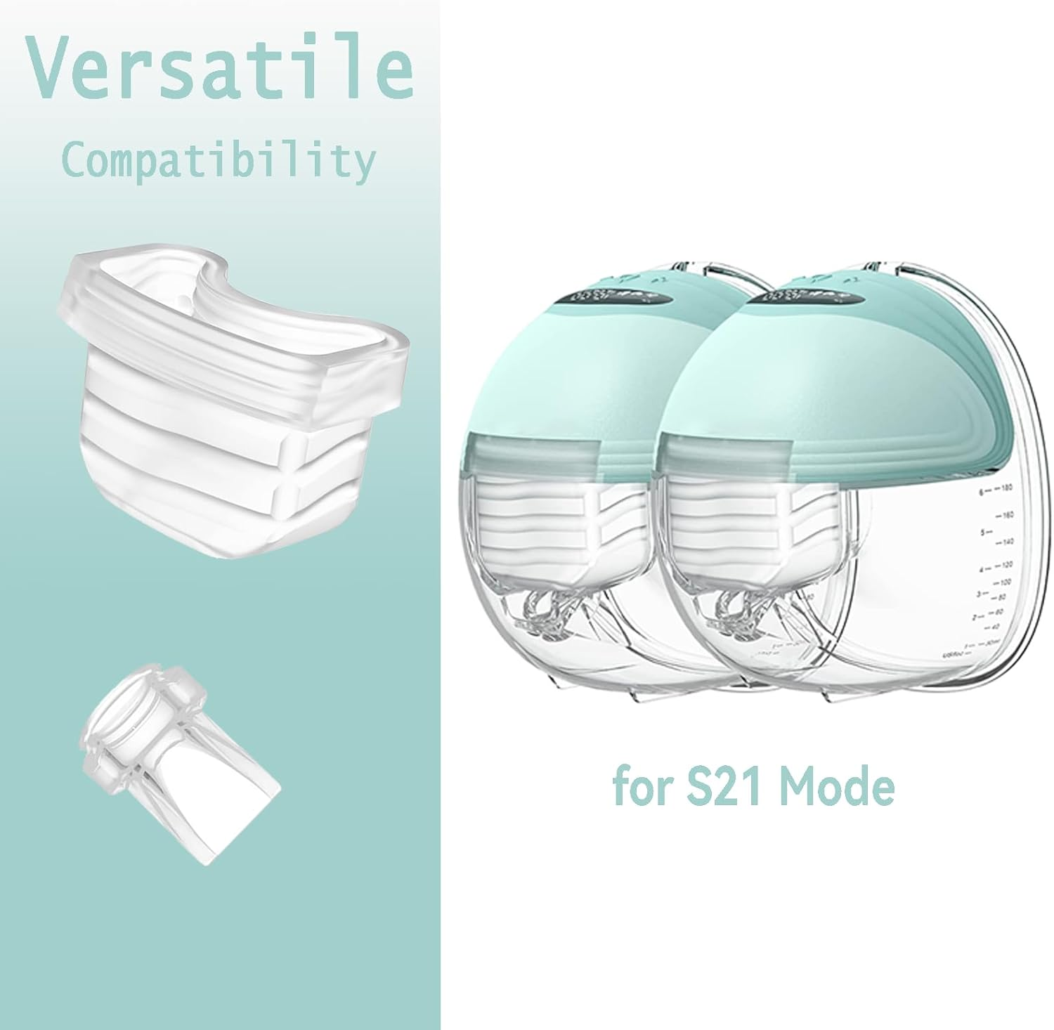 Duckbill Valve Silicone Diaphragm 6Pcs, Suitable for Mommed S21 Breast Pump, Compatiable with Missaa Mumgaroo S18/S19, Breast Pump Parts Replace Accessories