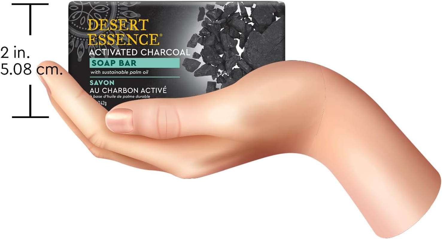 Desert Essence, Soap Bar, Activated Charcoal, 5 Oz (142 G) image number 6