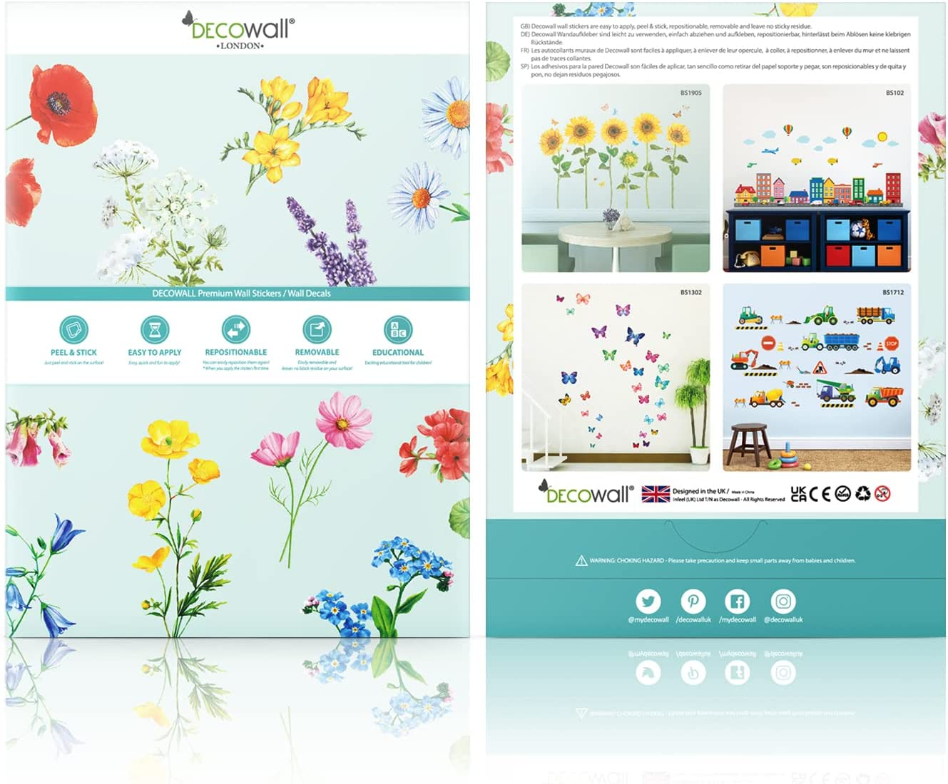 DECOWALL DSL-8067 Baby Jungle Animals Wall Stickers Decals Kids Nursery D&eacute;cor Baby Safari Boys Room Art Wallpaper Girl Decorations Elephant Lion Playroom Giraffe Bedroom Gift - Baby Jungle image number 2