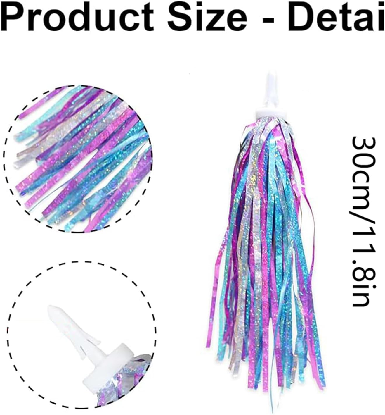 1 Pair Bicycle Handlebar Streamers, Bike Colorful Ribbon Tassels, Tricycle Scooter Handgrip Accessories Tassel image number 1