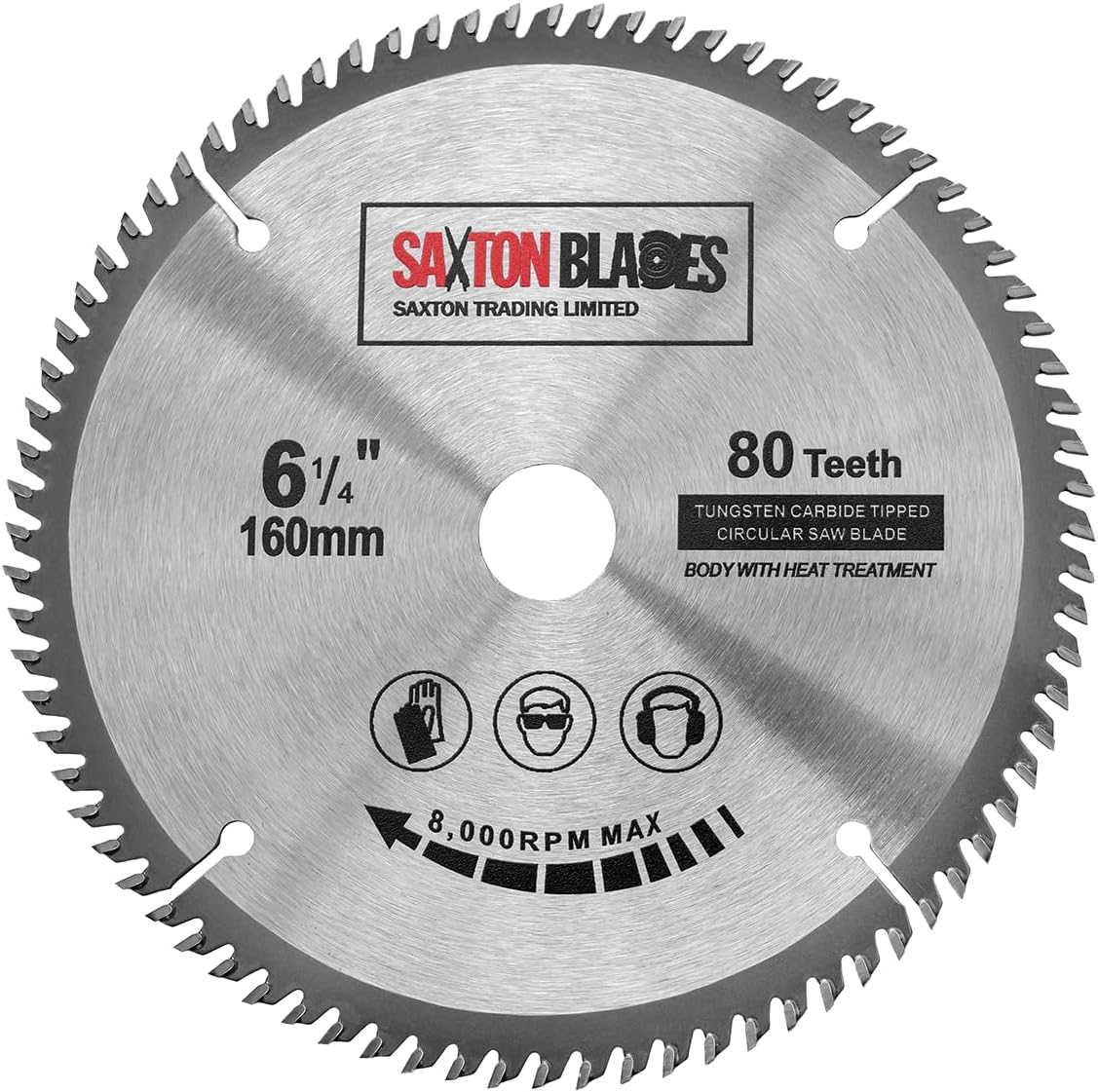 Saxton TCT16080T TCT Circular Wood Saw Blade 160Mm X 80T for Festool TS55 Bosch Makita Dewalt image number 4