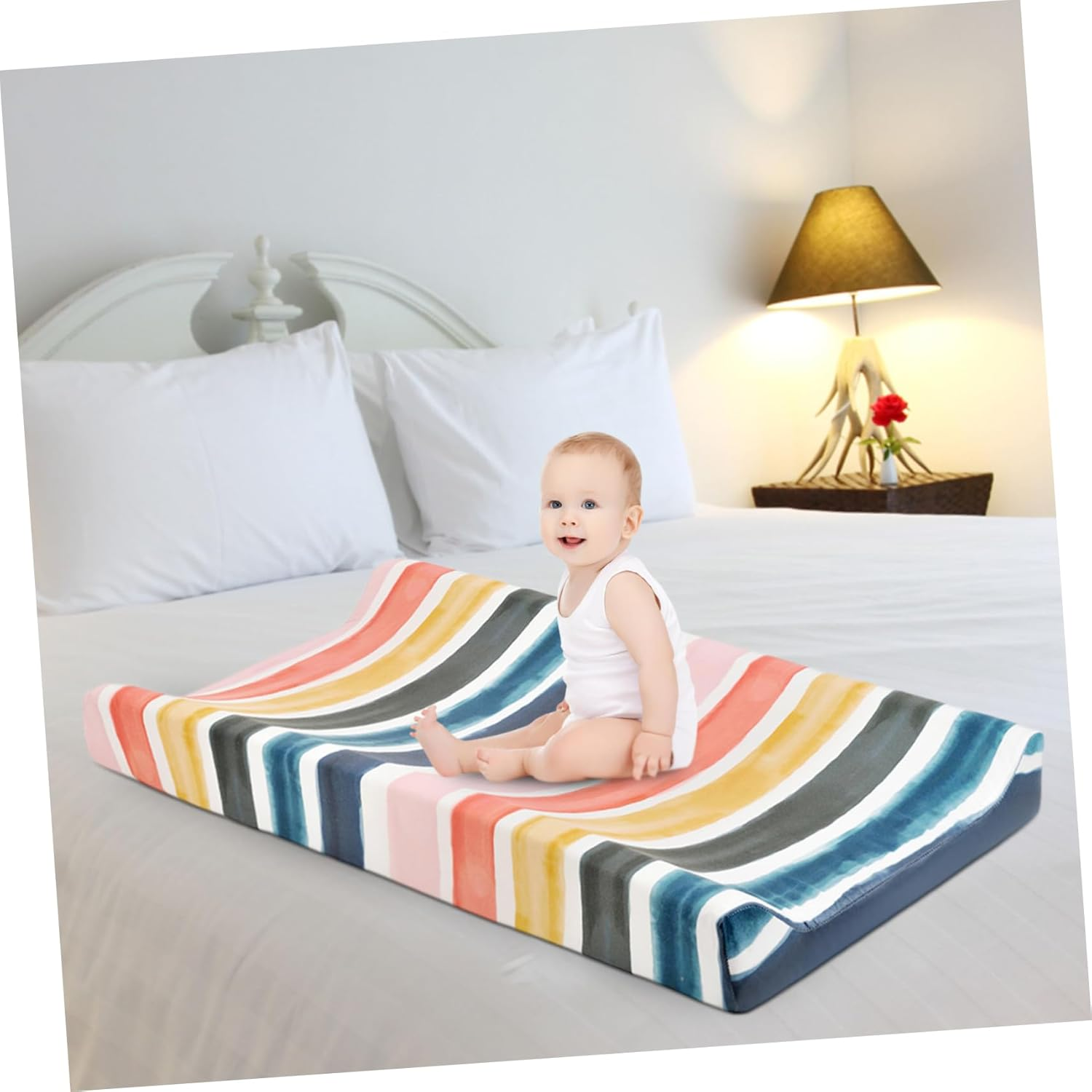 Abaodam Washable Baby Changing Pad Cover Removable Elastic Design for Newborns, Reusable Diaper Changing Pad Sheet Suitable for Nursery and Travel image number 6