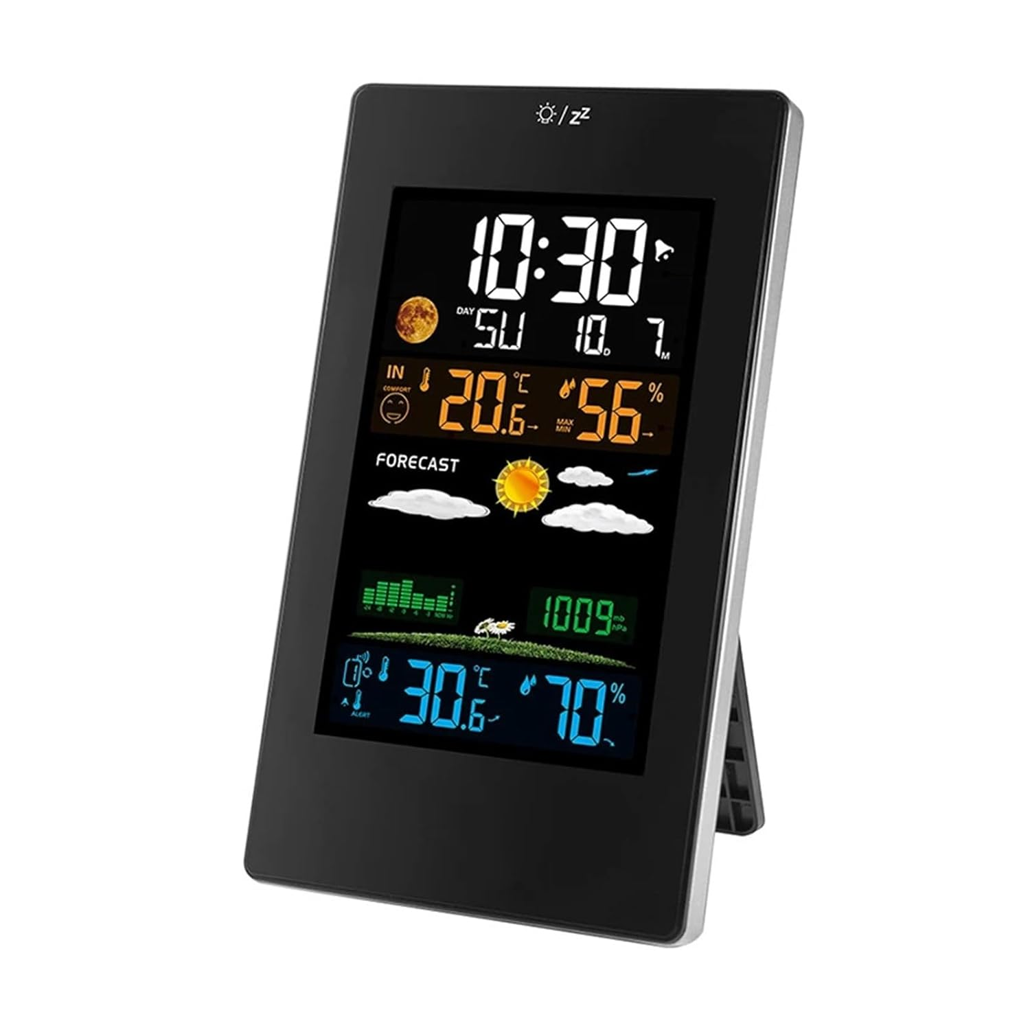 Color Screen Weather Station Digital Wall Clock Temperature Humidity Wireless Sensor Table Desk Electronic Alarm image number 5
