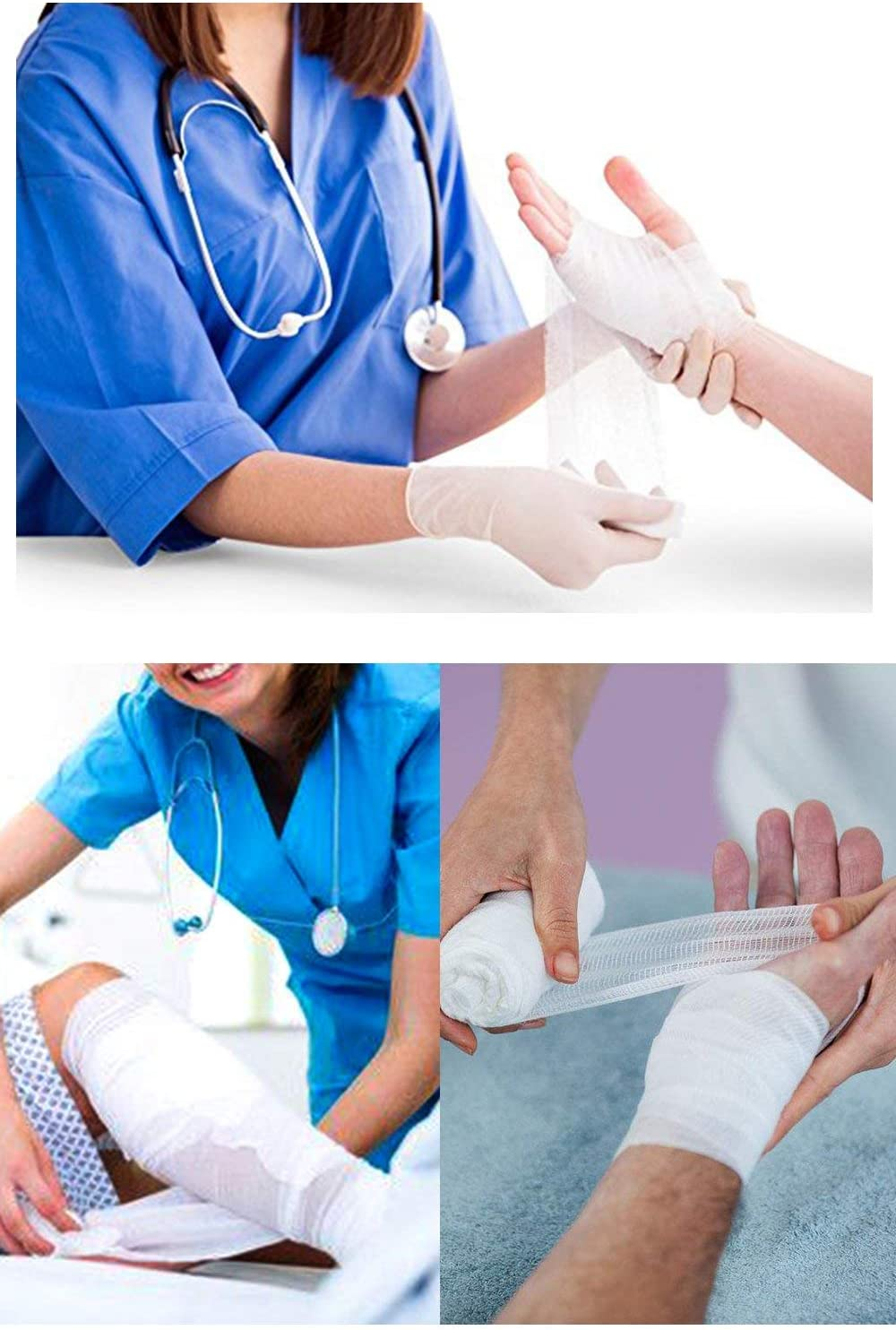 Gauze Bandage Rolls Elastic Stretch Medical Self-Adherent Pressure Wrap First Aid Conforming Tape, 36Pcs, 7.5Cm*4.5M image number 5