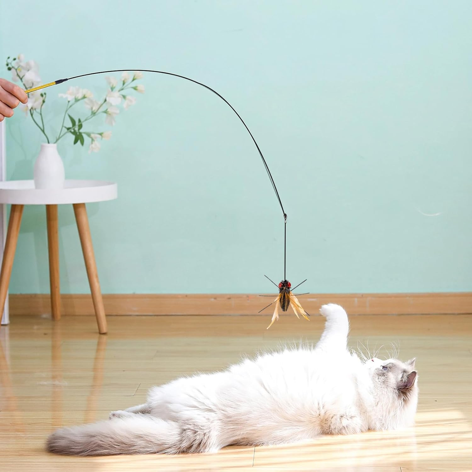 Funnaura 7 Pcs Cat Wand Set, Cat Wand Toy with 6 Pcs Cat Toys Replacement image number 6