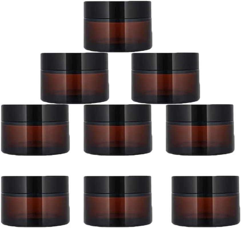 9 Packs 5G Small Glass Jars with Lids and Inner Liners,Clear White Cream Jar Cosmetic Container Storage Jars,Refillable Travel Jars for Lip Balm Eye Cream,Lotion,Toners,Eyeshadow