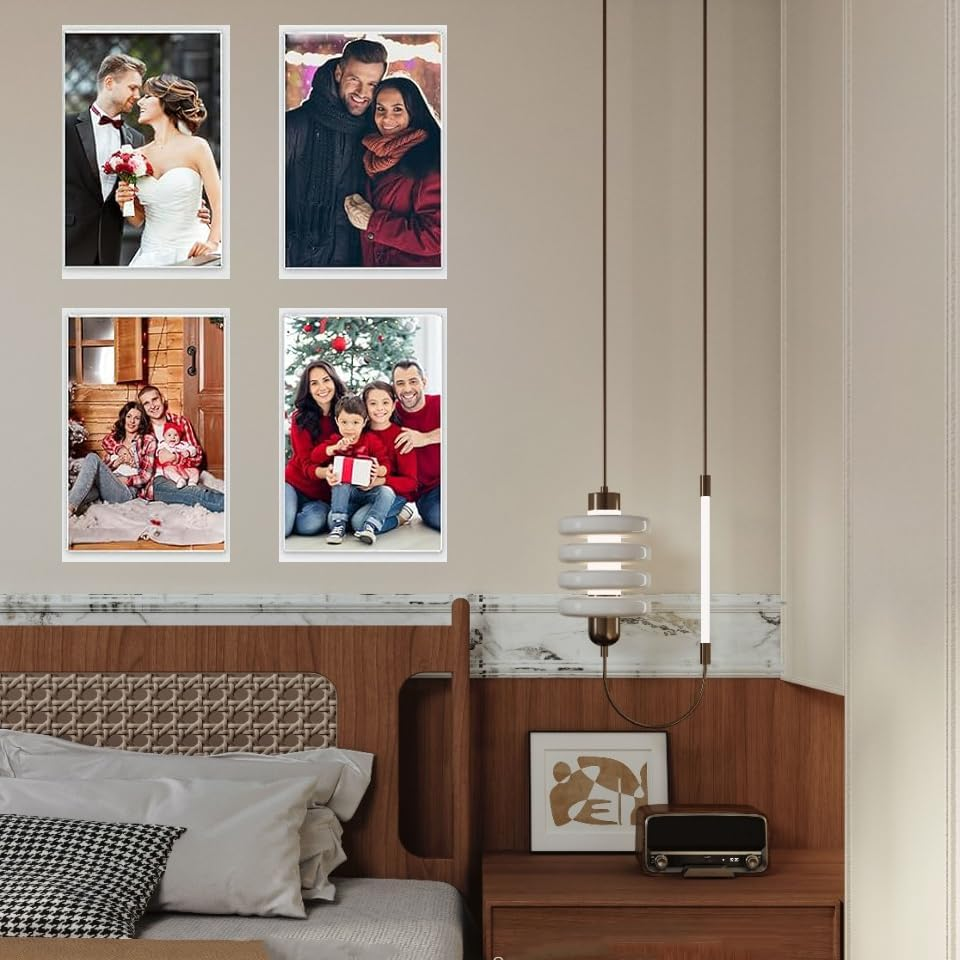 6X4 Inch Clear Acrylic Picture Frames, Set of 6 Acrylic Picture Frames, Wall Mount for Home, School and Office (Clear, 6X4&Prime;) image number 3