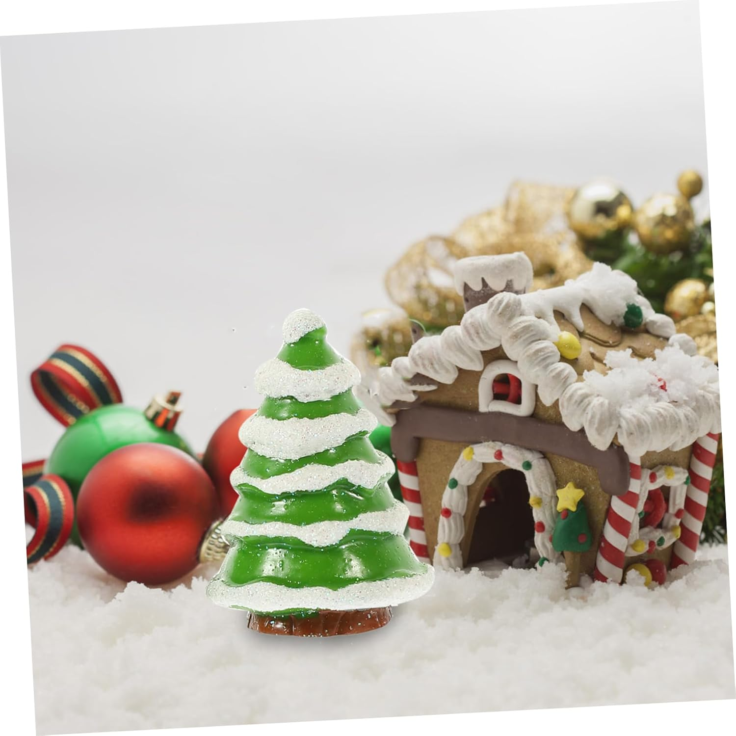 Mini Xmas Tree Decor Santa Claus Snowman Ornament Set Christmas Tree Decor Micro-Landscape Prop image number 5