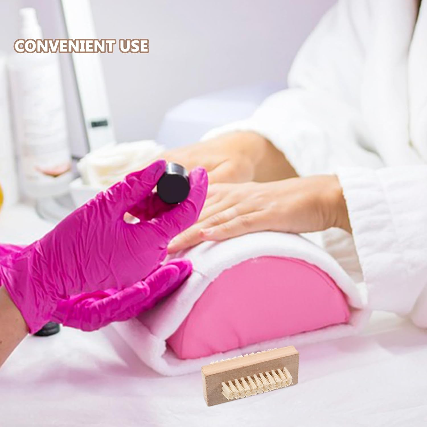 Healvian Wooden Handle Double Sided Nail Brush with Natural Bristle for Nail Cleaning Durable Nail Brush for Fingernails and Toenails image number 6