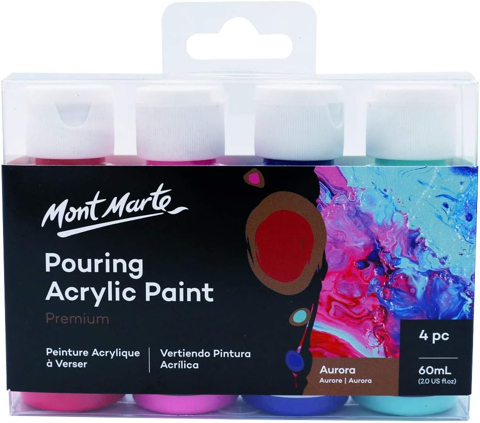 Mont Marte Pouring Acrylic Paint 4-Pieces Set, 60 Ml, Celestial