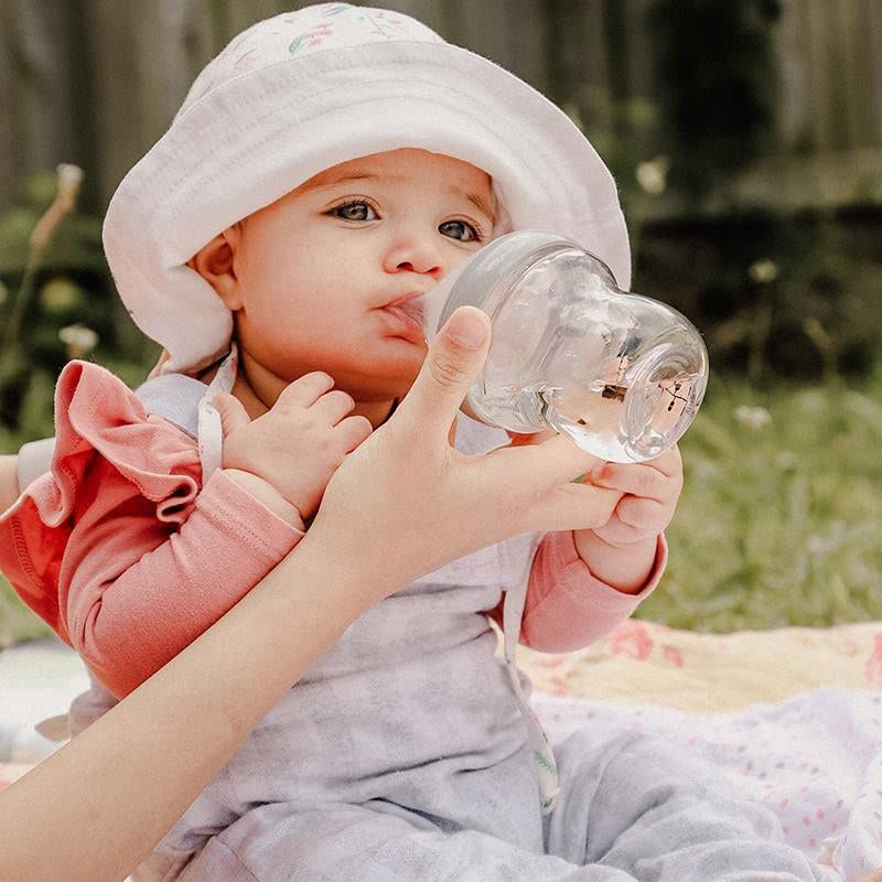 Haakaa Gen.3 Glass Baby Bottle 300Ml, with Anti-Colic Valve, Fast Flow, Mimic Breastfeeding, Temprature Resistant (Grey) - Grey image number 1