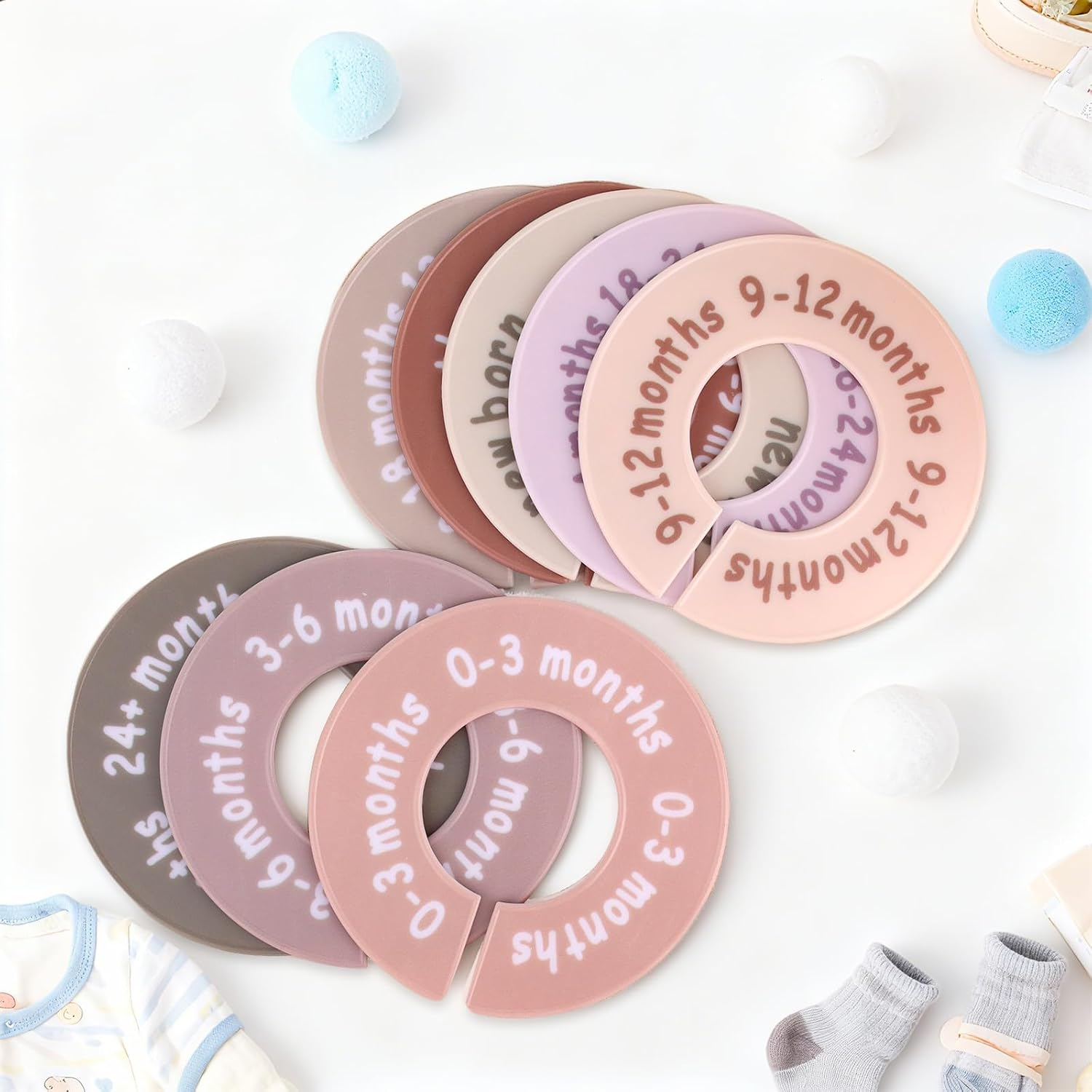 8Pcs Baby Clothes Dividers for Closet, Plastic Nursery Closet Organizers round Size Dividers for Newborn Toddler Age Labels Wardrobe Decor & Storage Solution image number 4