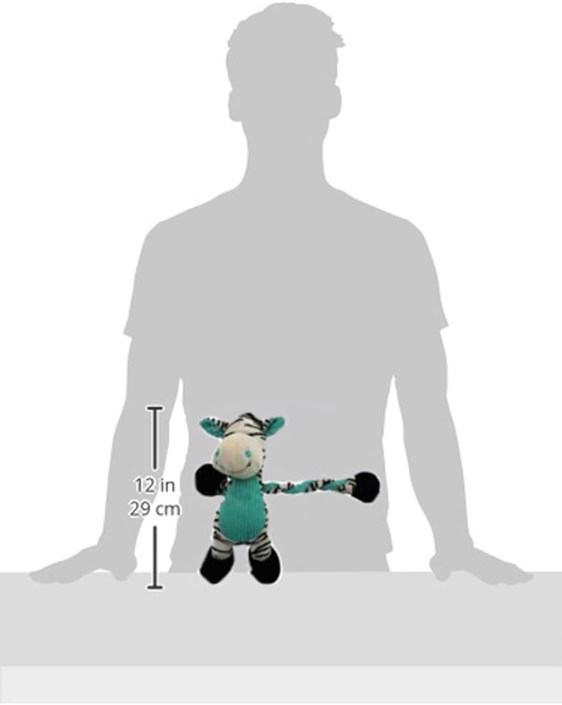 Charming Pet Pulleez Zebra Plush Squeaky Dog Toy image number 6