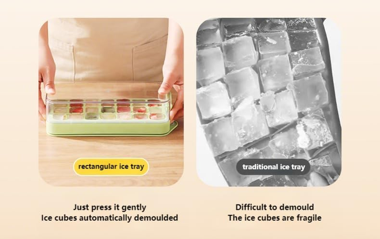 ANAVE Magic&trade; Next-Gen 21-Cube Vertical & Silicone Ice Cube Tray with Leak-Proof Lid Stackable Bin - Easy Pop-Out, Space-Saving Large Capacity Freezer Cube Maker for Whiskey, Cocktails image number 6