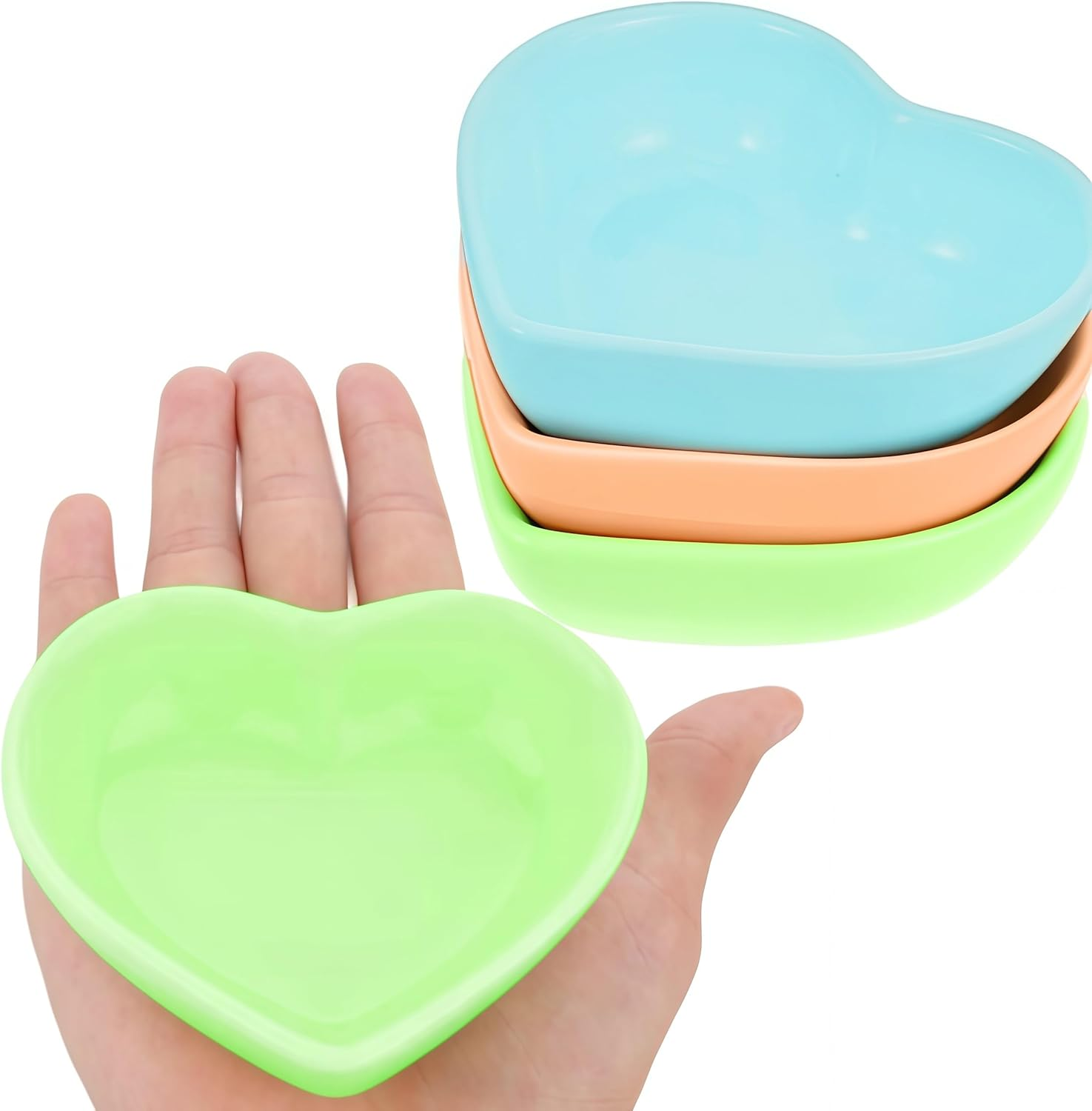3 Pcs Food Water Dish for Small Animals,80 Ml Ceramic Pet Heart Shaped Bowls,Pet Dish Anti-Turning Food,For Hamster,Guinea Pig,Rabbit,Gerbil Hedgehog Rat Rodent image number 3