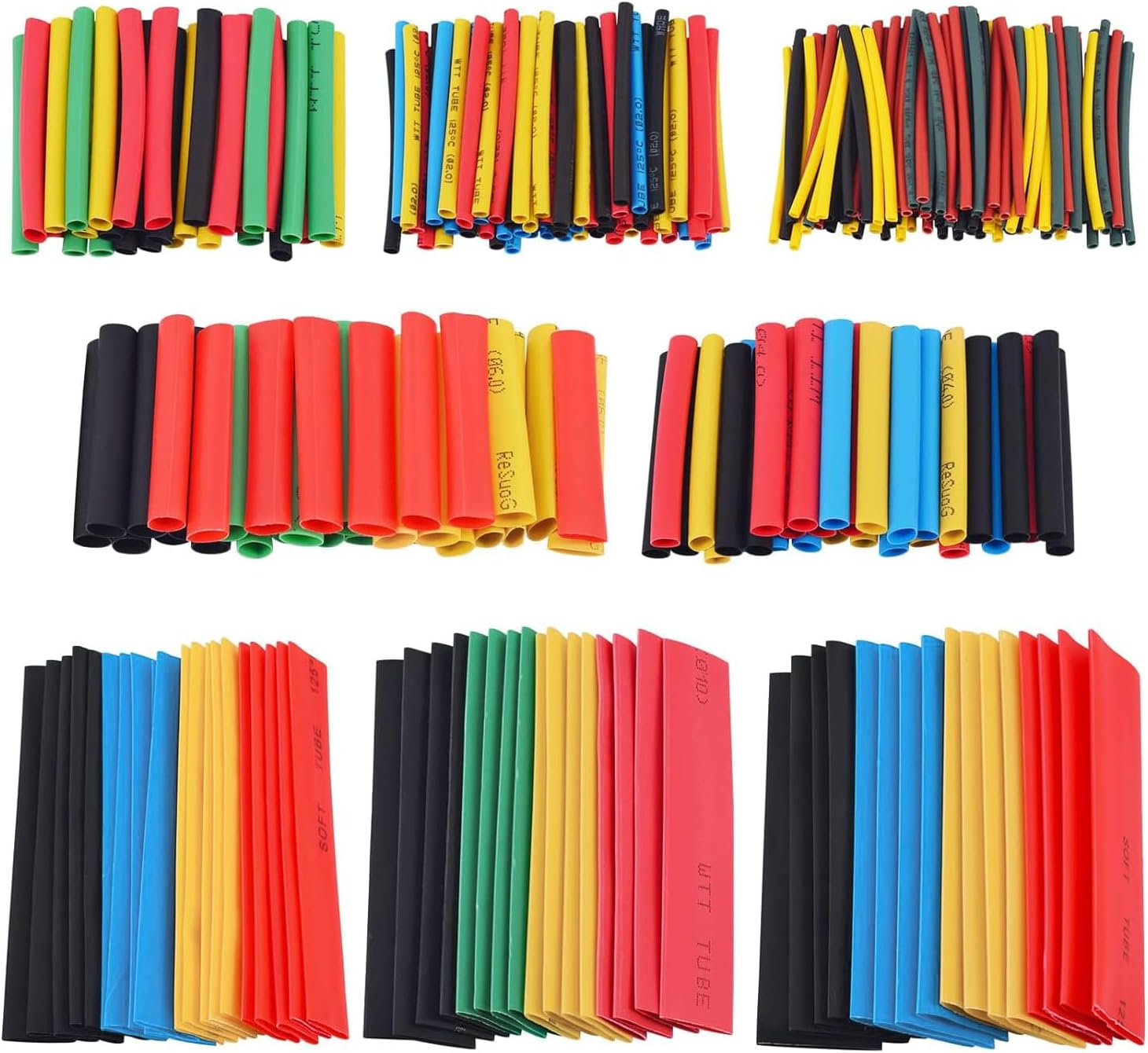 Snokay 328 Pcs Heat Shrink Tubing Kit, 2:1 Shrink Ratio Electric Insulation Tubes, 8 Sizes for Cable and Wire Repair, Industrial Shrink Wrap Tubing image number 6