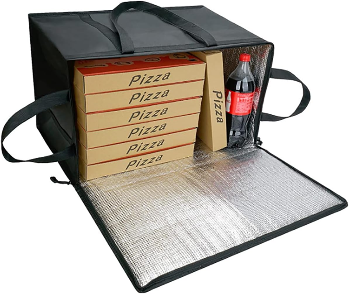 Insulated Food Delivery Bag,23X14X15 Inch Pizza Warmer Grocey Shopping Bag for Catering Food Delivery Bag(Grey) image number 5
