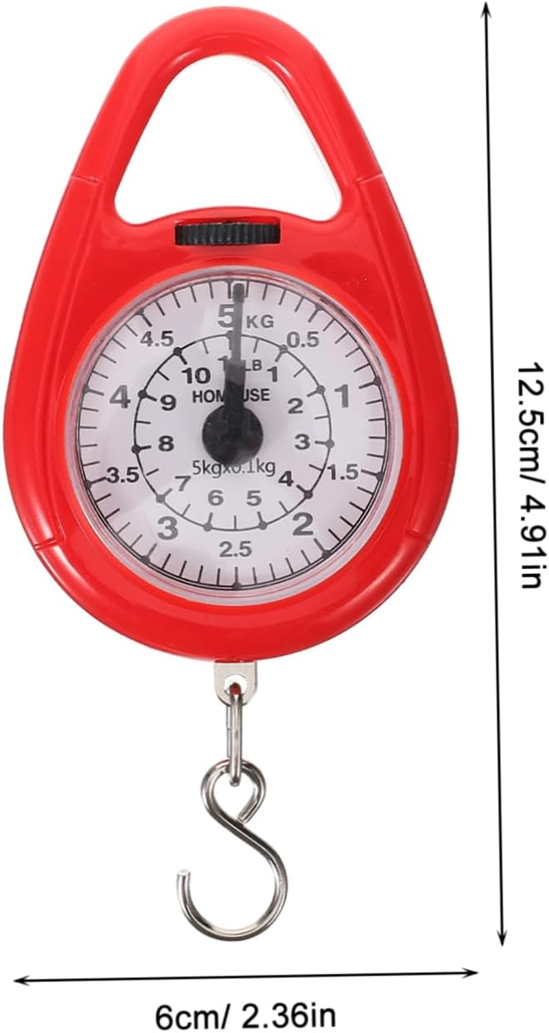 CIYODO Portable Mechanical Spring Scale for Luggage Handheld 50Kg Weight Measurement Tool Hook Compact and Lightweight Travel Weighing Scale (Red) image number 6