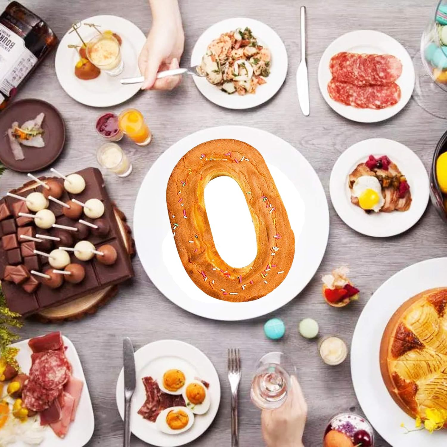 3D Large Number Cake Pan,Silicone Baking Letter Shape Novelty Cake Tins for Birthday Festival and Relationship Marry Anniversary Wedding Party,10 Inch Number of 0 image number 4