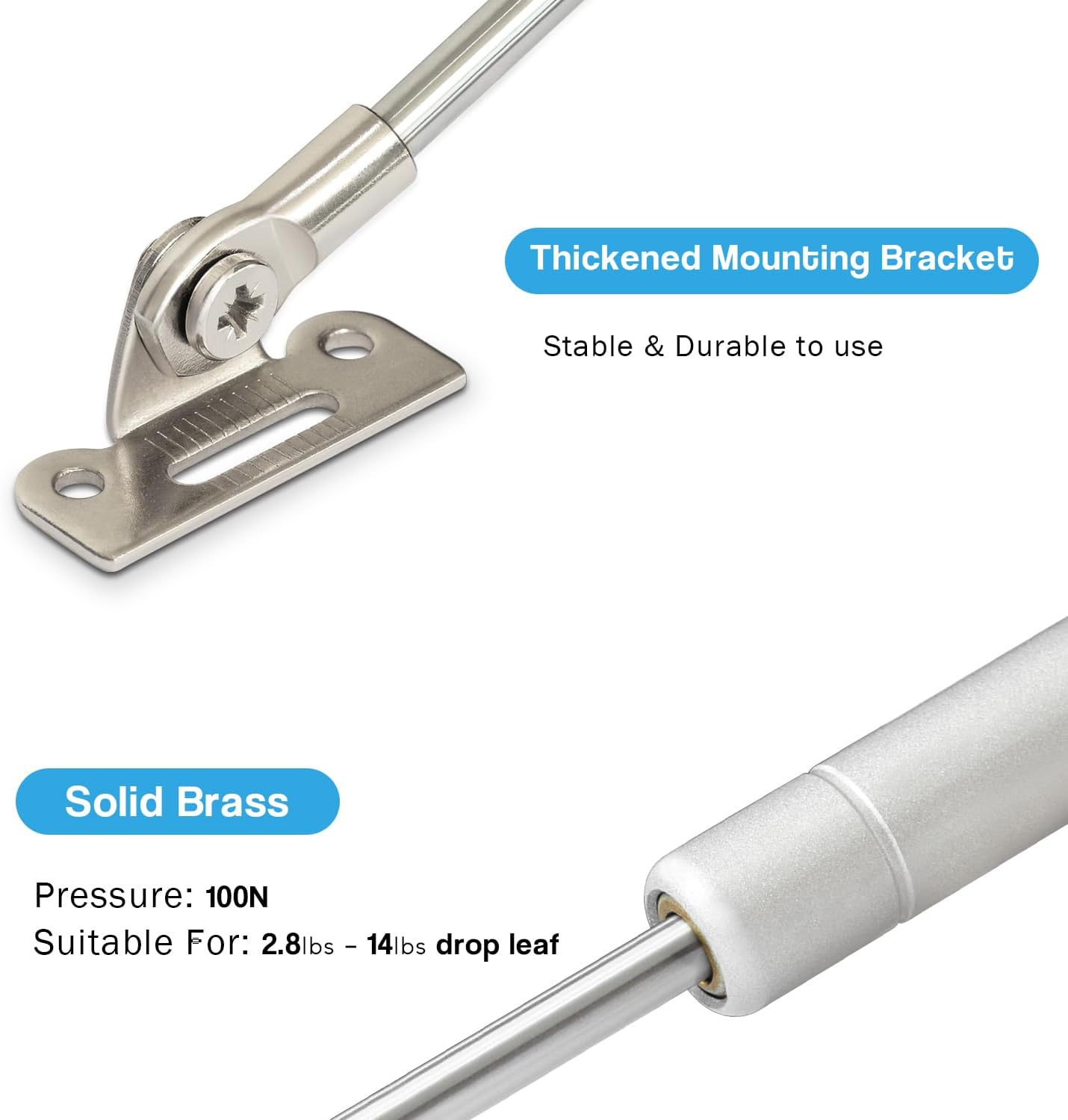 Douper 100N/22Lb Gas Spring Hinge Slow down Drop Leaf of Cabinets Desks Slowly Open Drop Leaf Pack of 2 image number 2