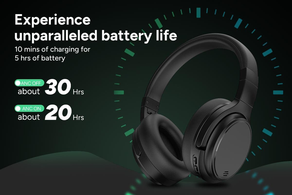 Kogan NC45 Pro Hybrid Noise Cancelling Headphones (Black) - KANC45PHBLK image number 6