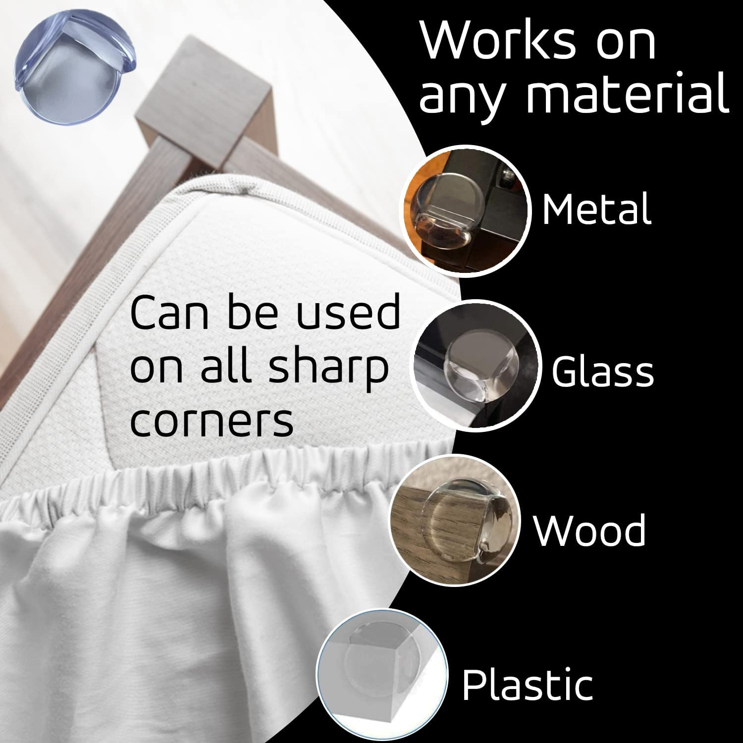 DIRECT from FACTORY Corner Protector (Pack of 24) - Table Corner Guards for Baby, Kids, Toddlers, Child Safety - Baby Proofing Edge Protectors for Furniture, Non-Toxic Adhesive Clear round Bumpers image number 6