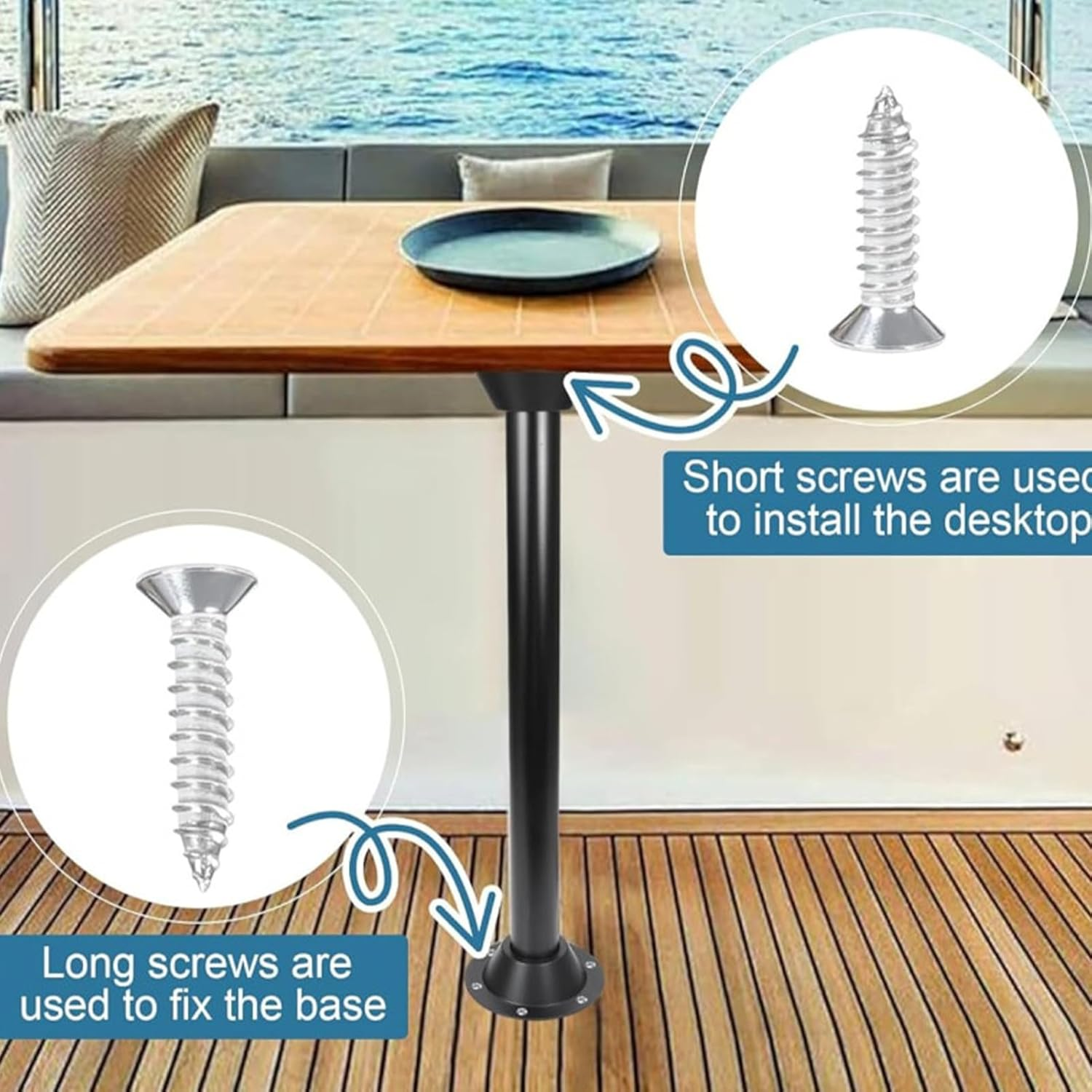 RV Table Base &ndash; RV Pedestal Table Base Flange | Table Leg Base Mount | Lightweight Detachable RV Interior Accessories | Heavy Duty Table Pedestal Stand Base for Van Use image number 1