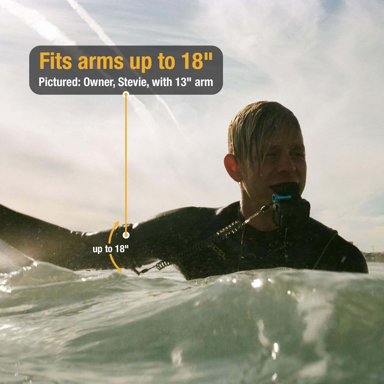 Ho Stevie! Premium Armband Leash for Gopro Cameras and Mouth Mounts, Black, Regular image number 2