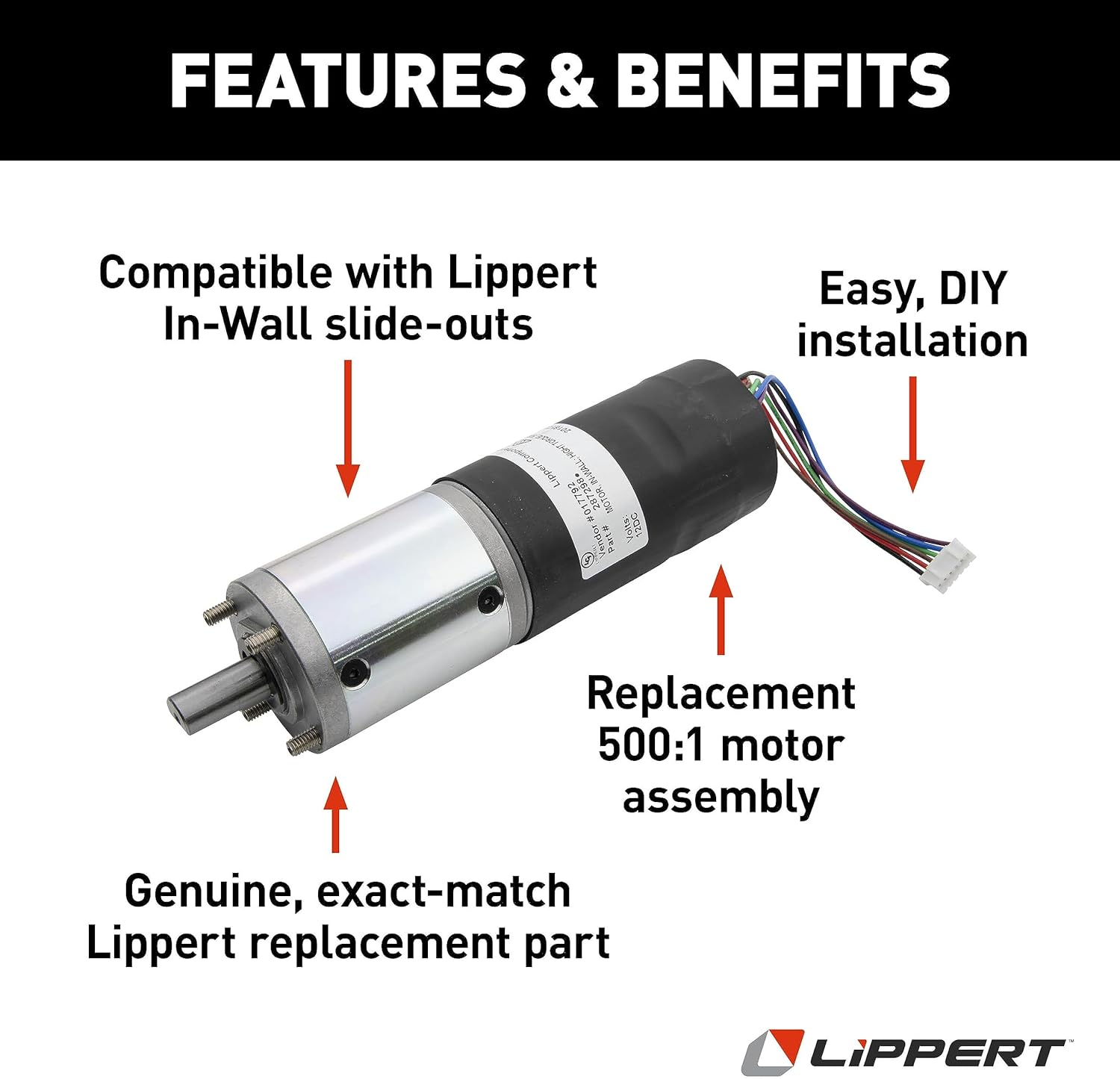 Lippert Components 287298 500:1 Motor - High Torque image number 1