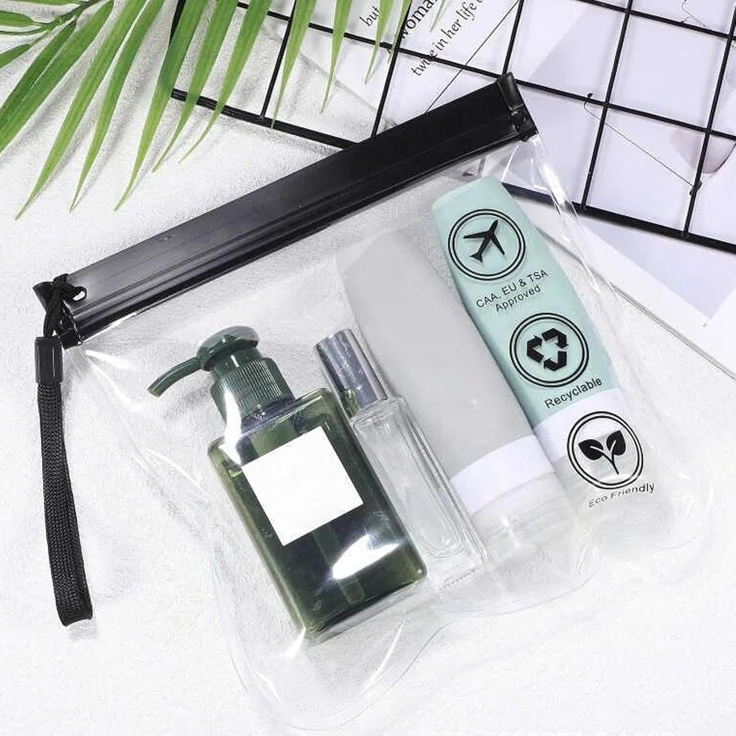 4Pcs TSA Approved Clear Travel Toiletry Bags Waterproof Toiletry Bag 20X20Cm,Airport Airline Compliant Transparent Bag,For Liquids, Makeup | Travel-Friendly & Portable Cosmetic Storage image number 6